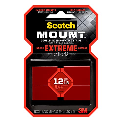 Scotch‑Mount Extreme Double‑Sided Mounting Strips – 8 Strips per Pack (8 Count)