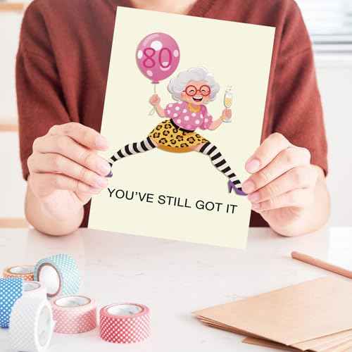 OJsensai Happy 80th Birthday Card & Gifts for Women£¬80 Year Old birthday Decorations for Her Mom Wife Grandma