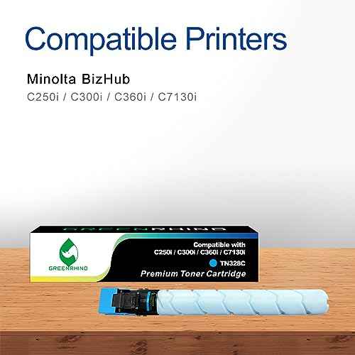 GREENRHINO Compatible Toner Cartridge Replacement for Konica TN328 TN328C (AAV8430/AV8450) to use for Minolta Bizhub C250i C300i C360i C7130i (Cyan, 1-Pack)
