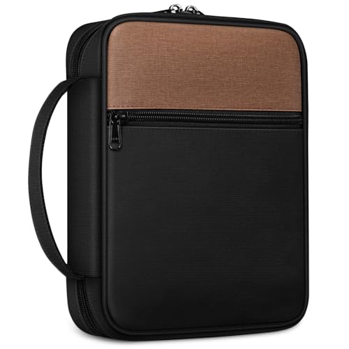 FINPAC Bible Cover with Handle - Waterproof Book Case in Black & Brown