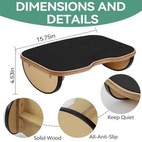 Wood Foot Stools for Under Office Desk,Ergonomic Rocking Footrest with All-Non-Slip Mat,Foot Rest for Under Desk at Work,Feet Support Leg Under Stools Footrest for Home Office Gaming