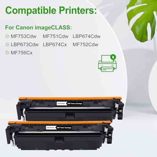 069 069H Black Toner Cartridge Replacement for Canon 069 Toner Cartridge for Canon imageCLASS MF753Cdw MF751Cdw LBP674Cdw Series Printer Ink 2-Pack Black