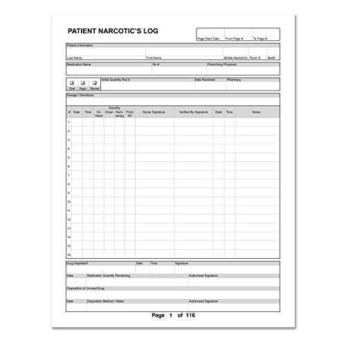 BookFactory Patient Narcotics Log Book/Controlled Substance LogBook/Individual Patient's Narcotic Record Register - 120 pg - 8.5 x 11, Red Cover, Hardbound (Made in USA)