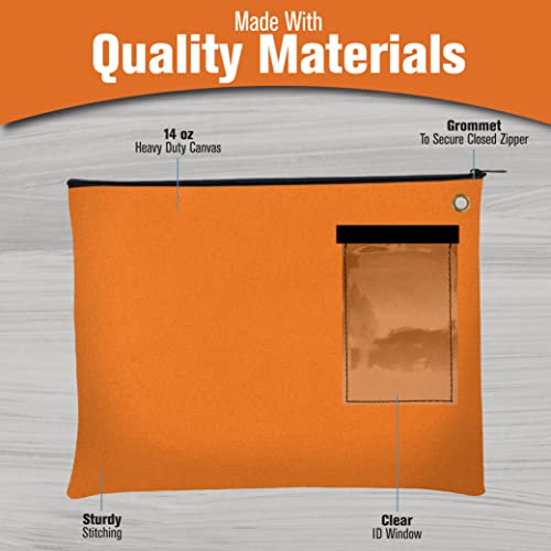 BankSupplies Canvas Interoffice Mailer 14 oz x 11 Inch Orange Large