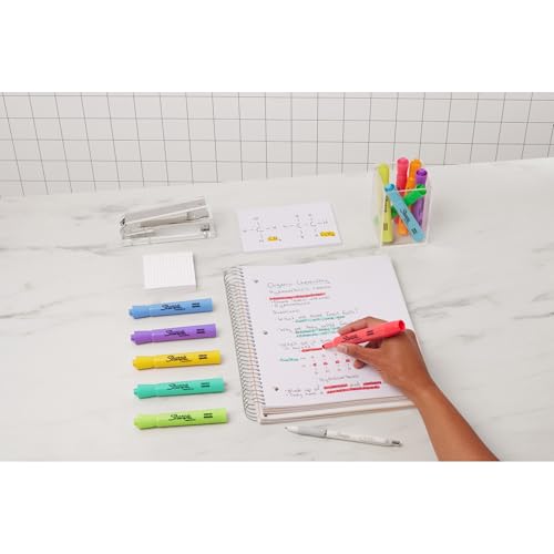 Sharpie Tank Highlighters 12 Pack Assorted Chisel Tip Smear-Resistant Office Supplies