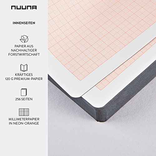 Nuuna Graphic L "Millimeter" Smooth Bonded Leather Notebook - Black