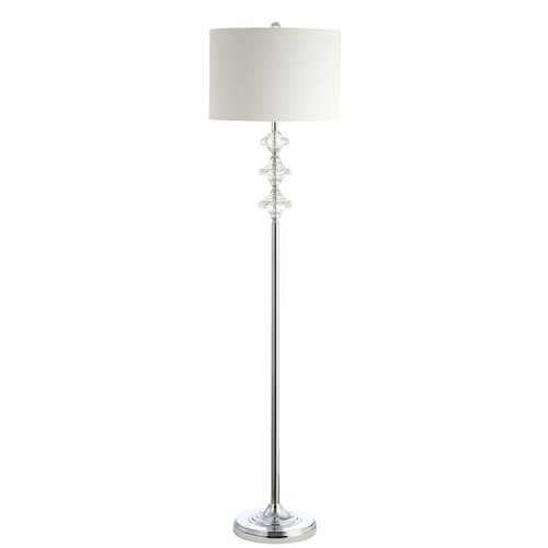 SAFAVIEH FLL4067A Lighting Collection Lottie White and Chrome 60-inch Floor Lamp, H
