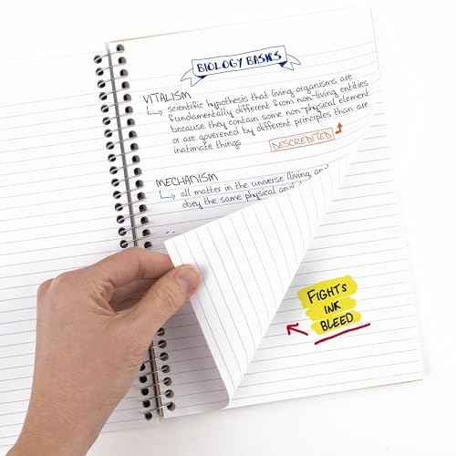 Five Star Spiral Notebook, 2 Subject, College Ruled Paper, 6" x 9-1/2", 80 Sheets, Fights Ink Bleed, Water Resistant Cover, Tidewater Blue (840029CG1-ECM)