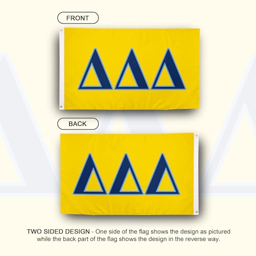Yellow Desert Cactus Delta Flag 3x5 ft Sorority Greek Banner Outdoor Durable Polyester