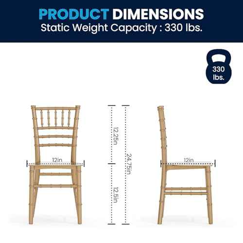 Flash Furniture Hercules Series Children's Resin Event Chair, Commercial/Residential All Occasion Chair, 330 lb. Static Weight Capacity, Gold