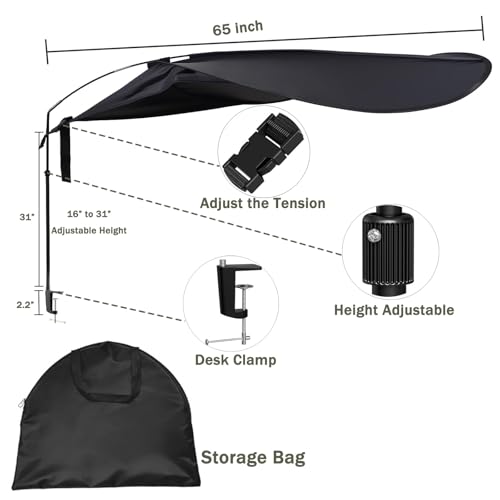Office Cubicle Desk Shade 65 Inch - Light Blocking, Foldable Privacy Screen for 50-60 Inch Cubicles
