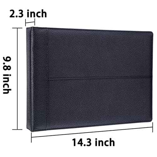 Antner 7 Ring Business Checkbook Binder for Business Checks, 600 Checks Capacity, PU Leather Check Book Binder Cover with Zipper Pouch, Executive Organizer Portfolio Holder for 9x13 Inch Sheets, Black