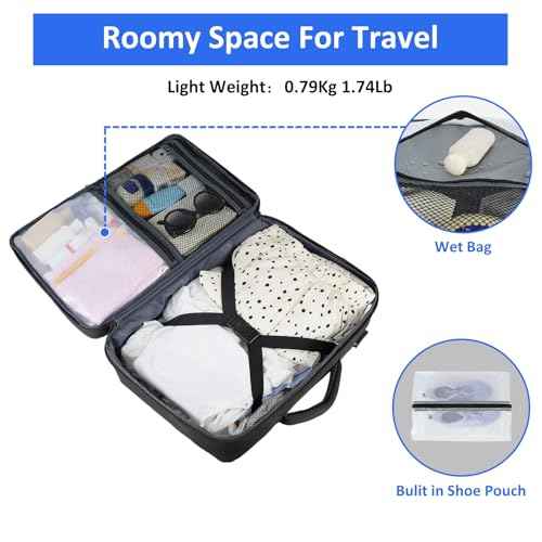Taygeer Carry on Backpack for Men Women, Airplane Approved Personal Item Backpack Suitcase with Usb Charging Port, Lightweight College 35l Luggage Bag 15.6inch Laptop Mochila Gifts for Business,Black