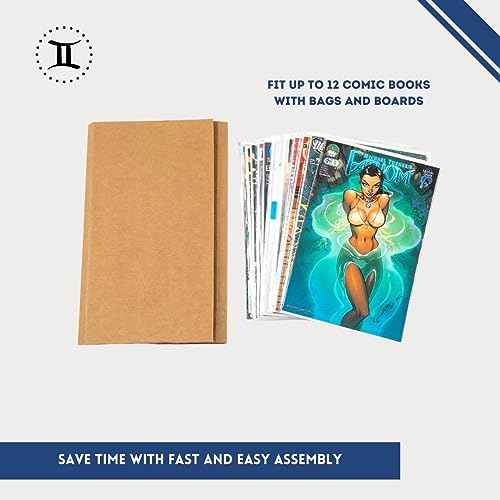 Gemini Comic Book Mailers | 10.75x7.5x1 Inch - Pack of 10 | Easy Fold, Stay Flat, Crush Proof, and Do Not Bend | Flat Boxes for Shipping, Books Boxes and Wraps, Mailers Boxes, Rigid Mailers