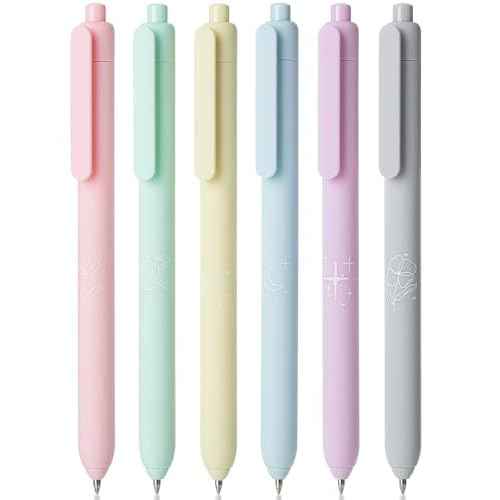 Mr. Pen- Retractable Gel Pens, 6 Pack, Color Ink Gel Pens Fine Point, Pastel Colors, 0.7mm, Back to School Supplies