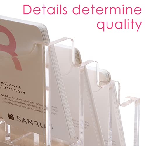SANRUI Vertical Business Card Holder for Desk£¬Clear Acrylic Business Card Display Stand£¬9 Slots 3 Tier £¬Holds 450 Cards