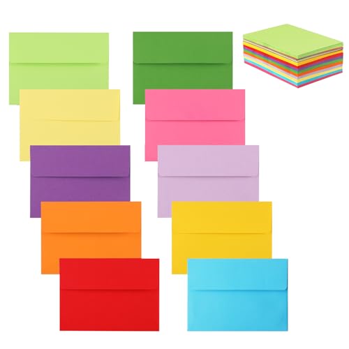 Multicolor 50 Pack A7 Invitation Envelopes 5.25 x 7.25 for Weddings & Parties