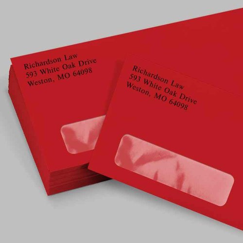 LUXPaper #10 Business Window Envelopes | Commercial Flap | 4 1/8" x 9 1/2" | Holiday Red | 60lb. Text | 250 Qty