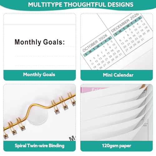 Wall Calendar 2026-2027, 18 Month Large Desk Calendar from January 2026 to June 2027 14.5" x 11.8" Monthly Calendar with Twin-Wire Binding for Home Office Planning Organisers, Colorful Blocks