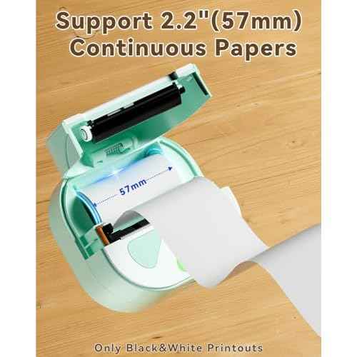 Sticker Printer - Mini Printer Bluetooth Portable Inkless Printer, Sticker Maker Machine with 3 Rolls Paper, Print Pods Thermal Printer for Study Notes, Photos, DIY, List, Work Plan, Gift