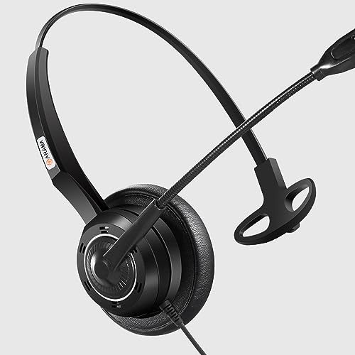 Phone Headset RJ9 with Microphone Noise Cancelling & Mute Switch, Telephone Headset Compatible with Polycom VoIP VVX311 VVX411 VVX310 VVX410 VVX300 VVX400 VVX401 VVX501ShoreTel 230 Landline Phone