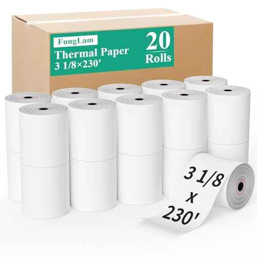 3 1/8" x 230' Thermal Paper Receipt Rolls, Premium Quality Thermal Printer Paper Compatible with Most POS Systems, Cash Registers,Credit Card Paper£¨20Rolls£©