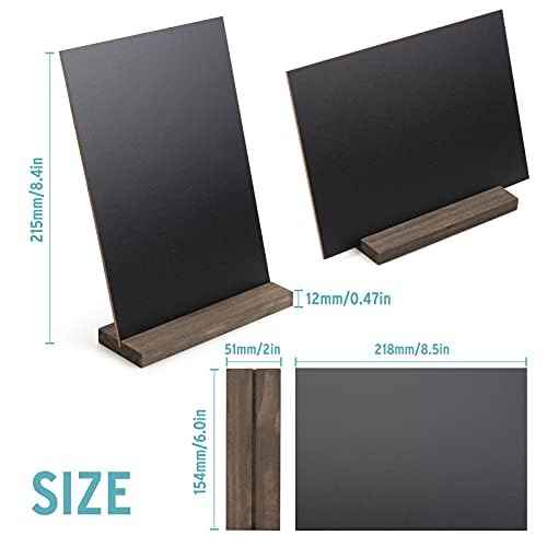 ONUPGO Mini Chalkboard Signs, 6 x 9 Inch Vintage Tabletop Chalk Board Sign with Base Stands - Double Side Mini Menu Boards Small Food Signs for Party Buffet Wedding Bar and Restaurant
