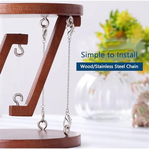 Tensegrity Table Toy - Solid Wood Desk Ornament with Stainless Steel Chain