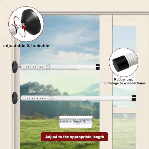 Door Stoppers Security Bar 2Pack - Adjustable Windows/Sliding Door Lock, Upgraded Heavy Duty Door Jammer for Apartment, Travel, Hotel, Home, Office, Dorm