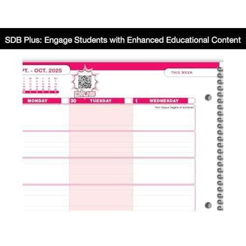 Dated Middle High School Student Planner 2025-2026 Academic School Year, Large (8.5" by 11") Matrix Style Datebook with Telluride Cover