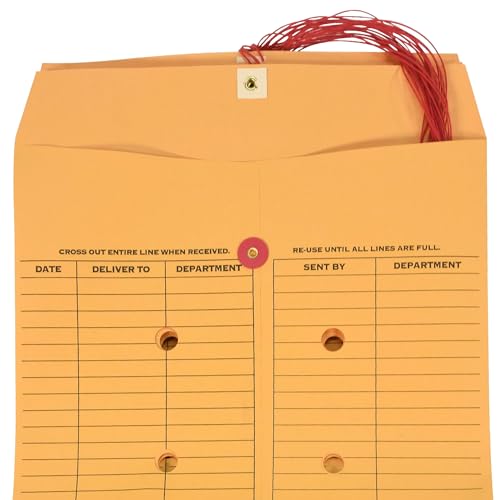 School Smart Interoffice Envelopes 10x13 Inches Kraft Brown Pack of 100