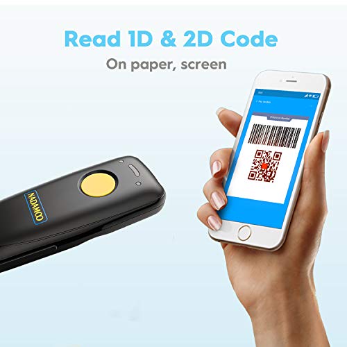 NADAMOO Yellow Wireless Barcode Scanner with Charging Dock - 1D/2D QR Code Reader for Inventory