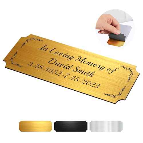 Engraved Name Plates for Urns 1" x 3" Custom Plaque Trophy Plates Engraved Urn Name Plate Custom Engraved Plate Personalized Engraved Brass Plaque (Gold, 3x1 in)