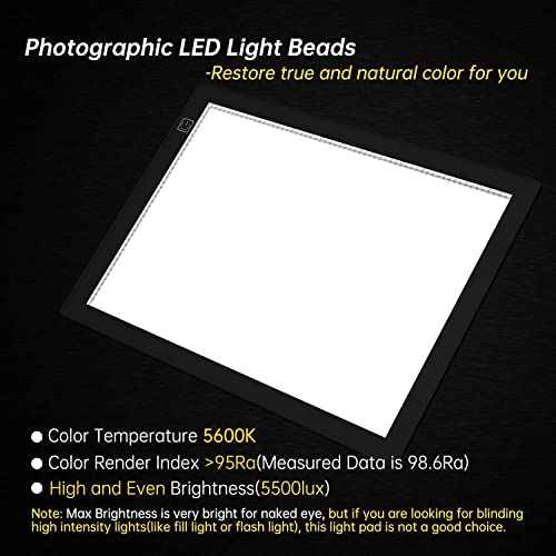 Slide Viewer Light Box 5600K 12¡±x8¡± Ultra-Thin Adjustable Brightness Backlight for Slides and Film Negative Scanning