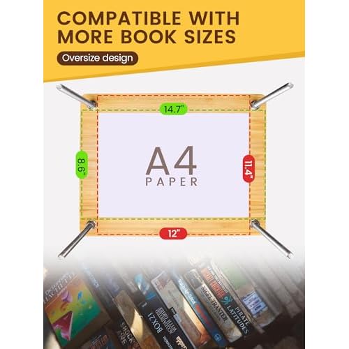 Book Press - 14.7x11.4 Large Size, Sustainable Wood Bookbinding Press, Portable Grip Handle & Anti-Slip Mat, Handmade Book Binding Tools for Craft Enthusiasts