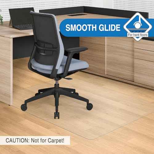 Clear Chair Mat, 48" x 36" Office Chair Mat for Hard Floors, Floor Protector Desk Mat for Gaming, Vinyl Floor Mat for Home Office Kichen Living Room, Clear