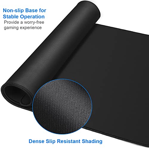 Naukay Large Gaming Mouse Pad 31.5x15.75in Black for Gaming & Office