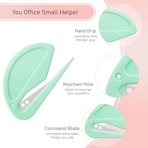 6 Pack Macaron Color Letter Openers with Concealed Blade - Office Supplies