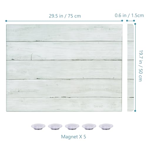 Wooden Planks Print Magnetic Surface Dry Erase Board, 30 x 20 inches Decorative White Board for Wall with Design, Frameless Dry Erase Board for Wall£¨Plank,5075,1pc£©