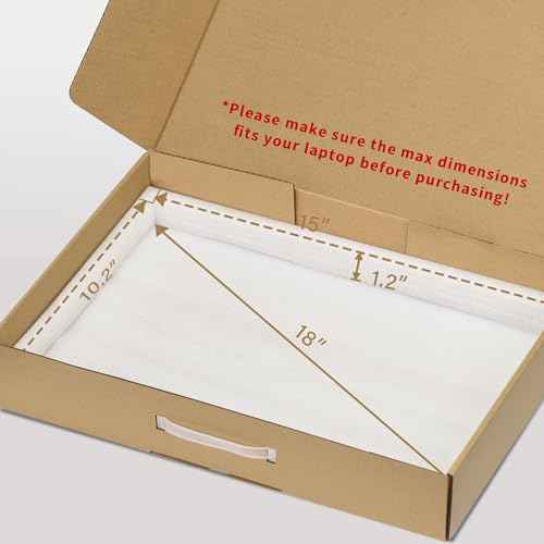 SOUNDANCE Laptop Box with Protection Foam, Handmade Laptop Sleevess, Cardboard Laptop Shipping Box, Secure Mailer Box for up to 17.3 Inches Notebook Computer