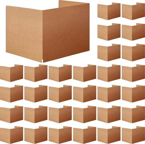 Gueevin 30 Pcs Desk Privacy Boards for Students Classroom Brown - Foldable 54x13 in