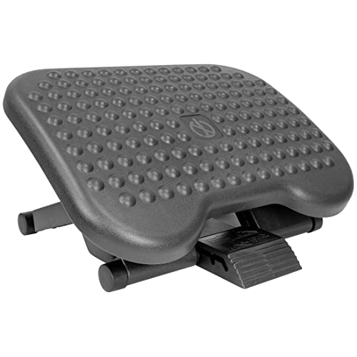 Mount-It! Adjustable Foot Rest with 3-Position Pedal and 30° Tilt — Under-Desk Comfort