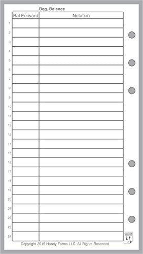 Handy Forms Personal Payment/Expense Record & Check Register – 50 Sheets, 3.75 x 6.75, with 2 Groups of 3 Holes (Personal Size Binder Compatible) – Variation