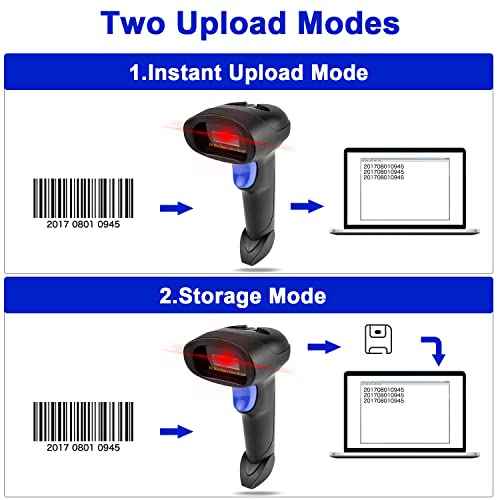 NetumScan Wireless Barcode Scanner with Stand, 2-in-1 Automatic USB Cordless 1D Barcode Reader Handheld CCD Bar Code Scanner with Stand for Store, Supermarket, Warehouse