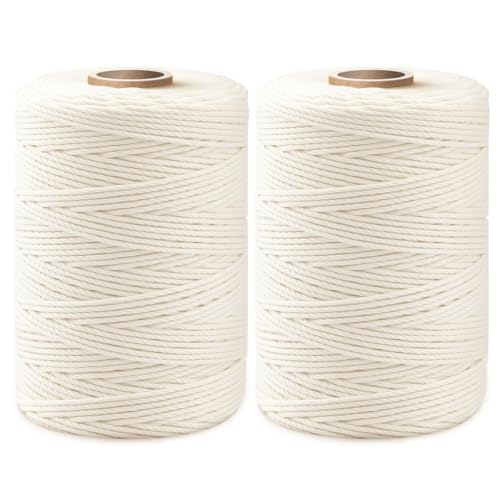 PerkDecor 1200ft Butchers Twine 2mm Natural Cotton Kitchen & Craft Twine – 2x600ft rolls