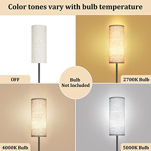 PARTPHONER Beige Floor Lamp for Living Room & Bedroom - Minimalist Stand with Foot Switch