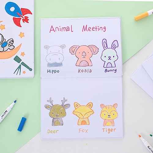 24 Count Blank Hardcover Books for Kids to Write Stories 6x8 inch Hardcover Blank Sketchbooks Journal -Unlined Page Make Your Own Book for Christmas Gifts (18 Sheets / 36 Pages, White)