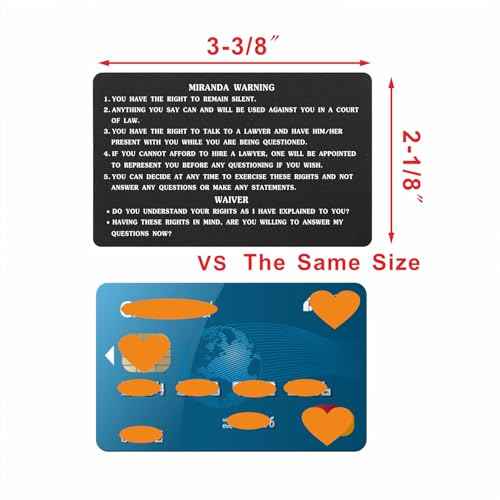 TGCNQ Miranda Warning Card - Miranda Rights Card Metal - Engraved Standard Field Sobriety Test Clues for Law Enforcement Officers