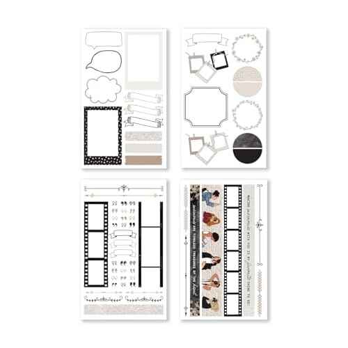 Rongrong Treasured Memory Sticker Book ? 24 Pages of Vintage-Inspired Stickers for Journals, Planners & Scrapbooks ? Neutral Tones, Handwritten Notes, Quotes & Photo Frame Stickers