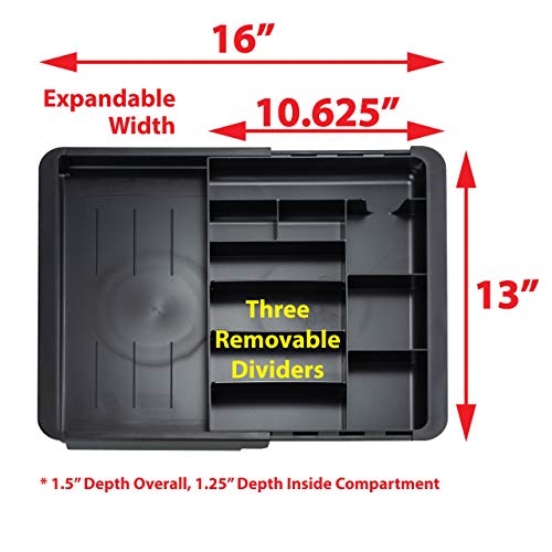 Expandable Drawer Organizer Tray for Office & Home, Adjustable 10.3-16 inch, Recycled Plastic